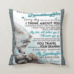 Personalized Letter To My Granddaughter Throw Pillow