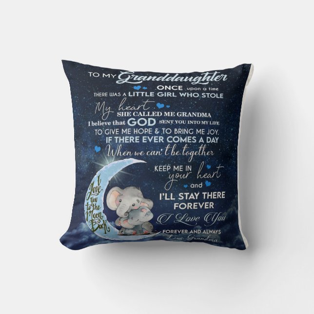 Personalized Letter To My Granddaughter Throw Pillow (Front)