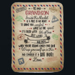 Personalized Letter To My GrandSon Baby Blanket<br><div class="desc">Personalized Letter To My GrandSon</div>