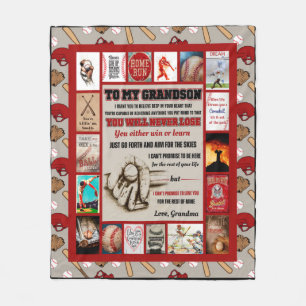 Personalized Letter To My GrandSon Birthday Gift Fleece Blanket
