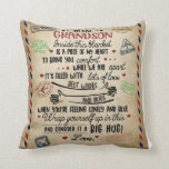 Personalized Letter To My GrandSon, Birthday Gift Throw Pillow<br><div class="desc">Personalized Letter To My GrandSon,  Birthday Gift</div>