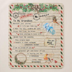 Personalized Letter To My Grandson From Grandpa, Sherpa Blanket