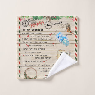 Personalized Letter To My Grandson From Grandpa, Wash Cloth