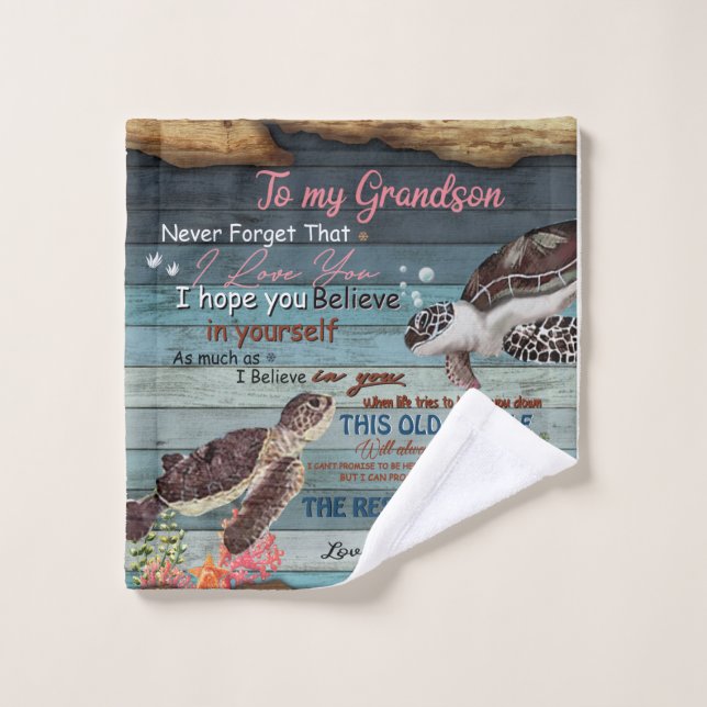 Personalized Letter To My Grandson From Grandpa Wash Cloth (Wash Cloth)