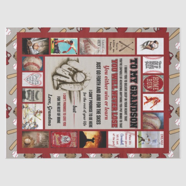 Personalized Letter To My Grandson, Love Grandma Tissue Paper (Front)