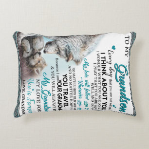 Personalized Letter To My Grandson, Love Grandson Accent Pillow