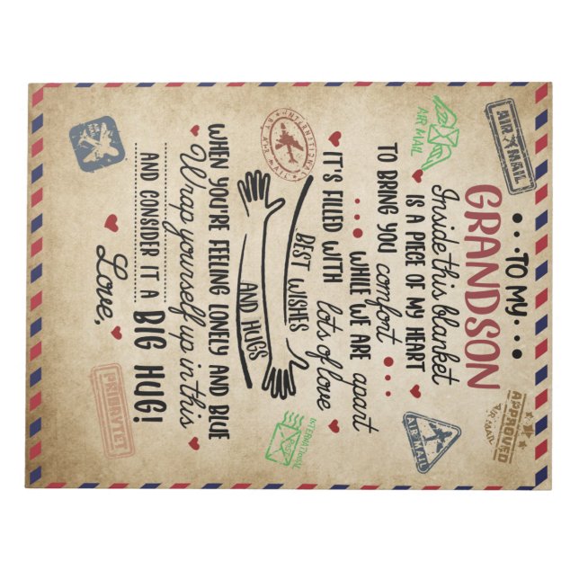 Personalized Letter To My Grandson, Love Grandson Notepad (Front)