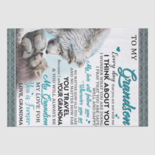 Personalized Letter To My Grandson, Love Grandson Tissue Paper