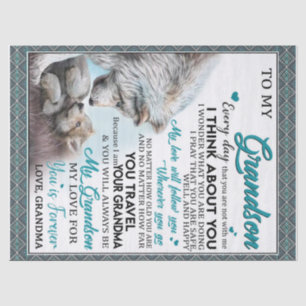 Personalized Letter To My Grandson, Love Grandson Tissue Paper