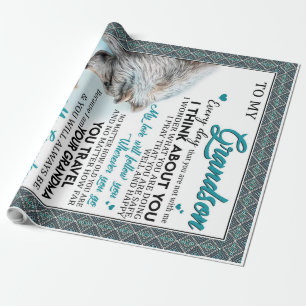 Personalized Letter To My Grandson, Love Grandson Wrapping Paper