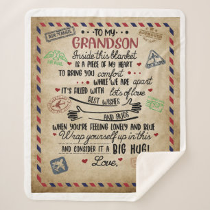 Personalized Letter To My GrandSon Sherpa Blanket