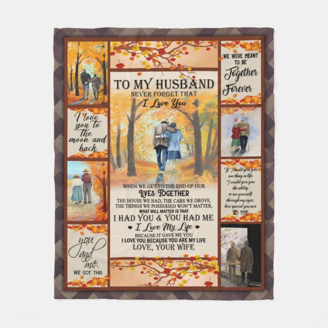 Personalized Letter To My Husband Fleece Blanket (Front)