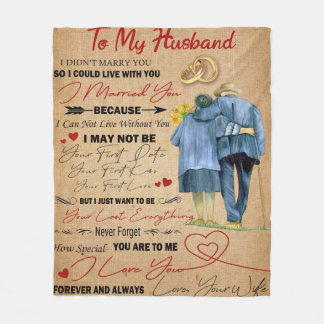 Personalized Letter To My Husband Fleece Blanket