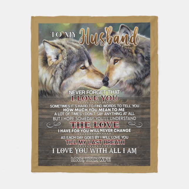 Personalized Letter To My Husband Fleece Blanket (Front)