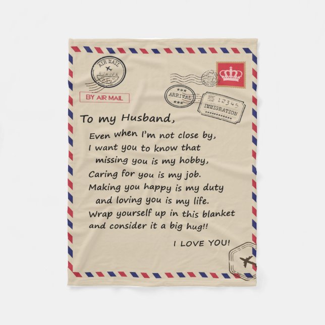 Personalized Letter To My Husband From Wife Blanke Fleece Blanket (Front)