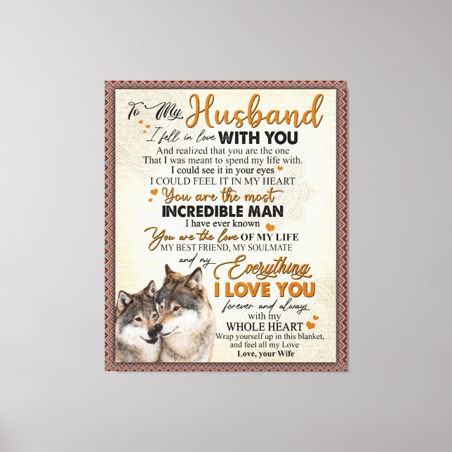 Personalized Letter To My Husband From Wife Canvas Print (Front)