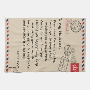 Personalized Letter To My Husband From Wife Kitchen Towel