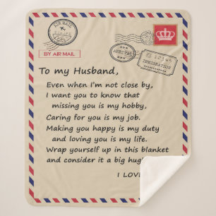 Personalized Letter To My Husband From Wife Sherpa Blanket