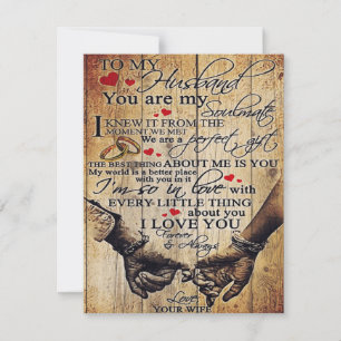 Personalized Letter to My Husband   Home Decor Invitation