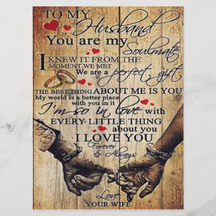 Personalized Letter to My Husband Home Decor Menu
