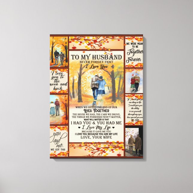 Personalized Letter To My Husband, Love Husband Canvas Print (Front)