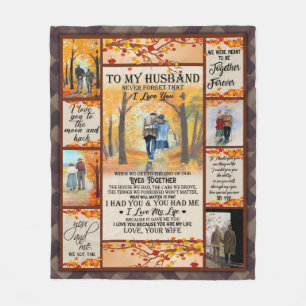 Personalized Letter To My Husband Valentine Days Fleece Blanket