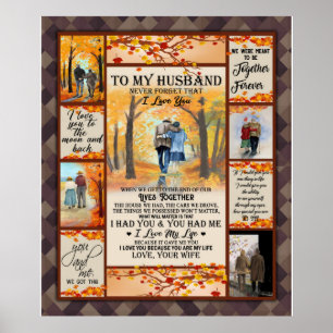 Personalized Letter To My Husband Valentine Days Poster