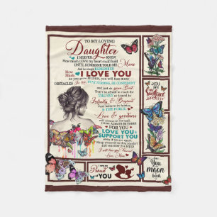 Personalized Letter To My Loving Daughter Fleece Blanket