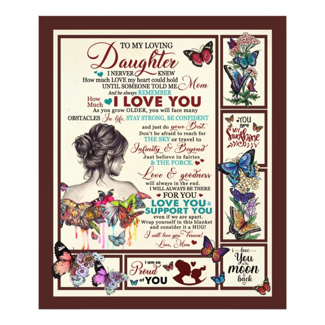 Personalized Letter To My Loving Daughter Photo Print (Front)