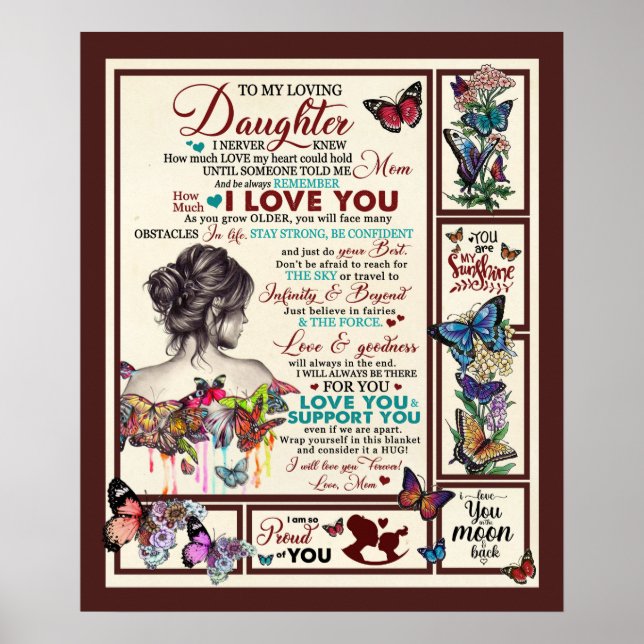Personalized Letter To My Loving Daughter Poster (Front)