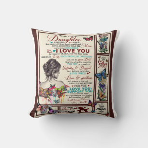 Personalized Letter To My Loving Daughter Throw Pillow