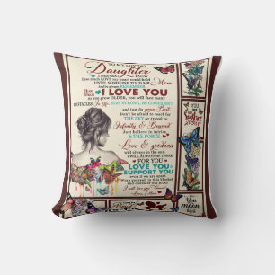 Personalized Letter To My Loving Daughter Throw Pillow