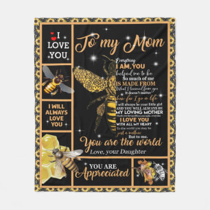 Personalized Letter To My Loving Mom Fleece Blanket