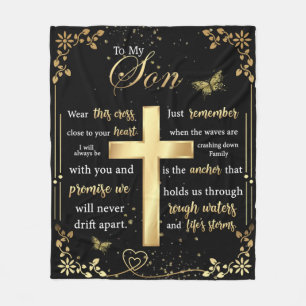 Personalized Letter To My Son Fleece Blanket