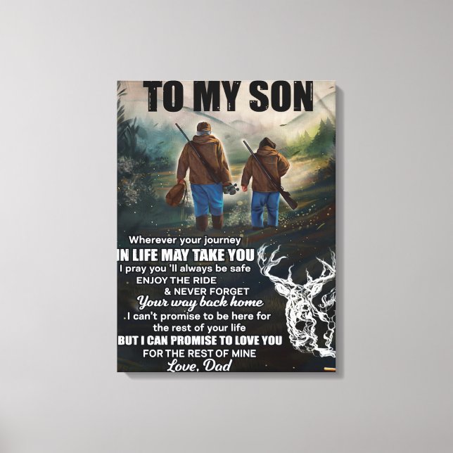 Personalized Letter To My Son From Dad Blanket, Canvas Print (Front)