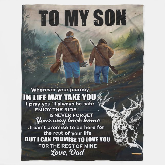 Personalized Letter To My Son From Dad Blanket, Fleece Blanket (Front)