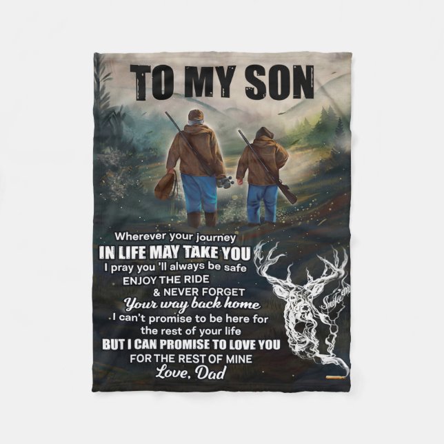Personalized Letter To My Son From Dad Blanket, Fleece Blanket (Front)