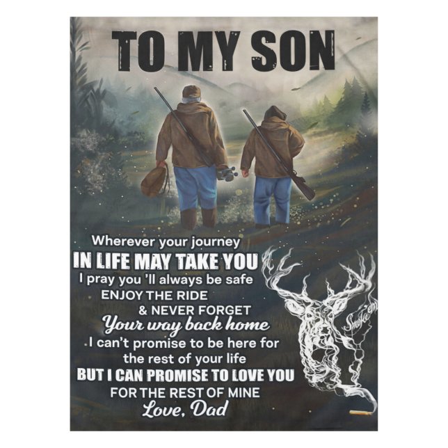 Personalized Letter To My Son From Dad Blanket Tablecloth (Front)
