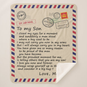 Personalized Letter To My Son From Dad Sherpa Blanket