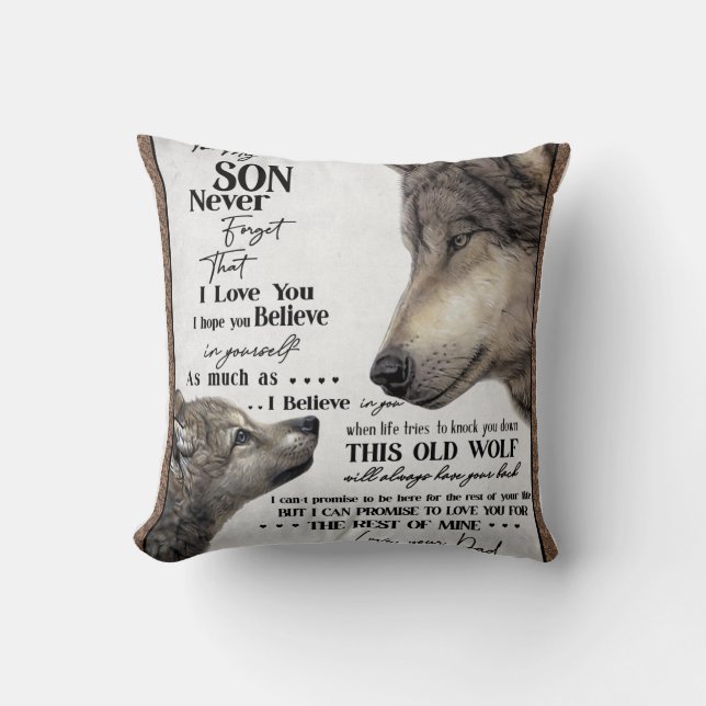 Personalized Letter To My Son From Dad Throw Pillow (Front)