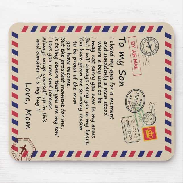 Personalized Letter To My Son From Mom Mouse Pad (Front)