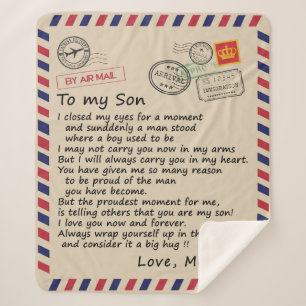 Personalized Letter To My Son From Mom Sherpa Blanket