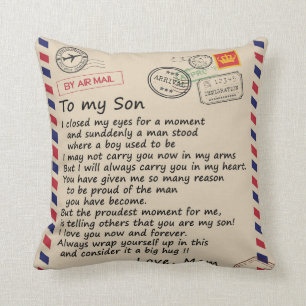 Personalized Letter To My Son From Mom Throw Pillow