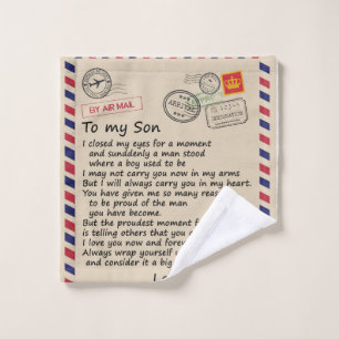 Personalized Letter To My Son From Mom Wash Cloth