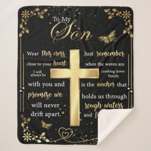 Personalized Letter To My Son Sherpa Blanket