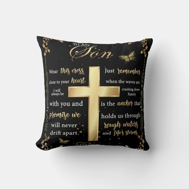 Personalized Letter To My Son Throw Pillow (Front)