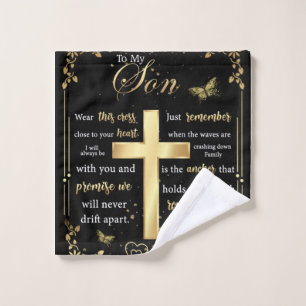 Personalized Letter To My Son Wash Cloth