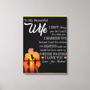 Personalized Letter To My Wife, Couple Valentine Canvas Print