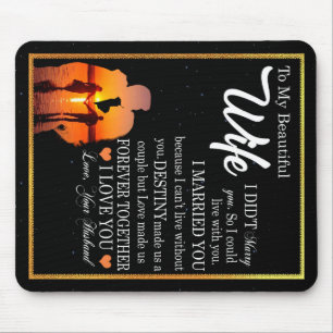 Personalized Letter To My Wife, Couple Valentine Mouse Pad