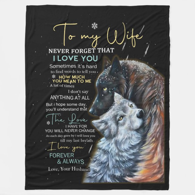 Personalized Letter To My Wife Fleece Blanket (Front)